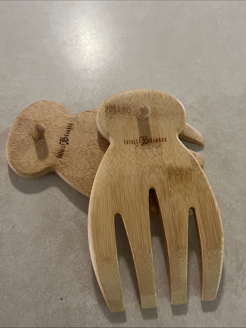 Totally Bamboo Salad Hands Claws Bamboo Serving Utensils Set